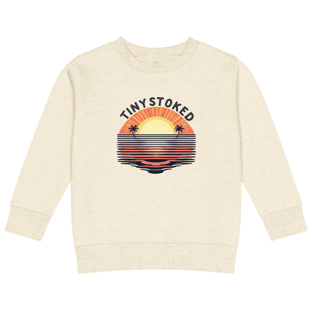 Retro Sunset Arch Kids Crew Neck Sweatshirt