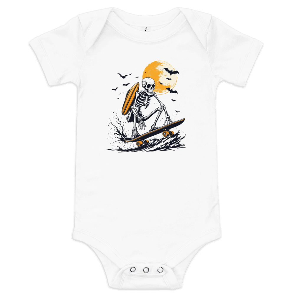 Skeleton Skate Baby Short Sleeve One Piece