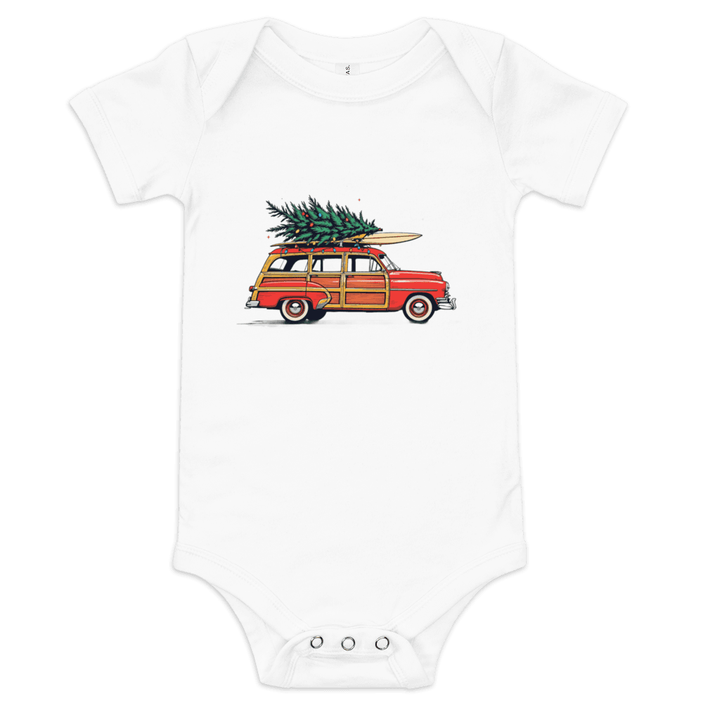 Surf Wagon Christmas Baby Short Sleeve One Piece