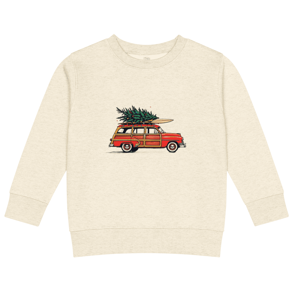 Surf Wagon Christmas Kids Crew Neck Sweatshirt