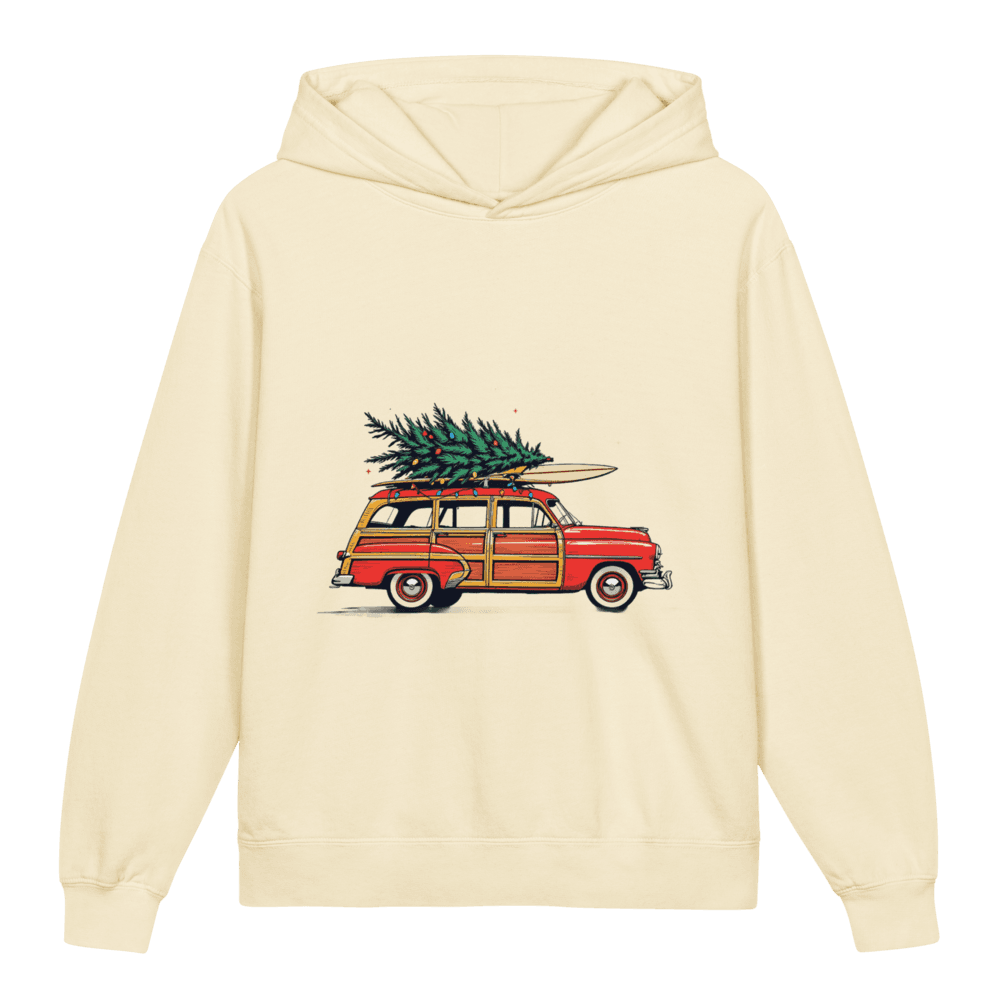 Surf Wagon Christmas Youth Fleece Hoodie