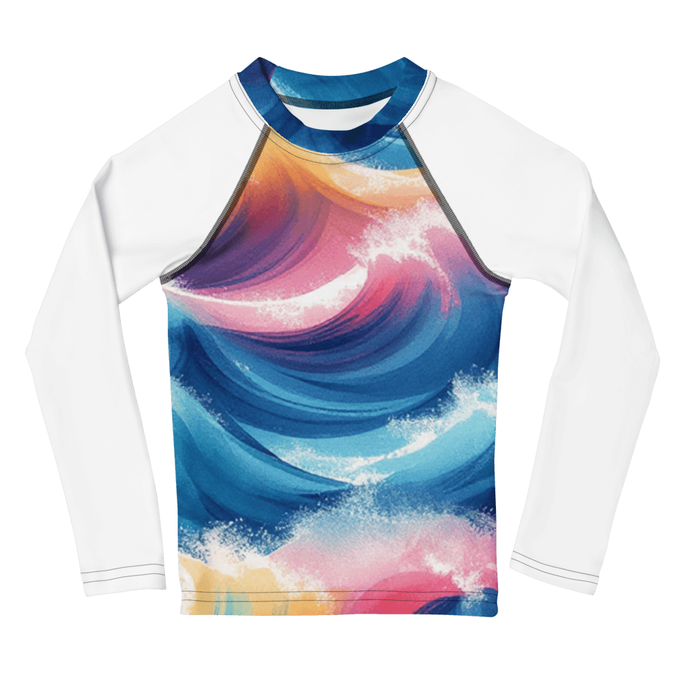 Tie Dye Wave Pattern Kids Rash Guard