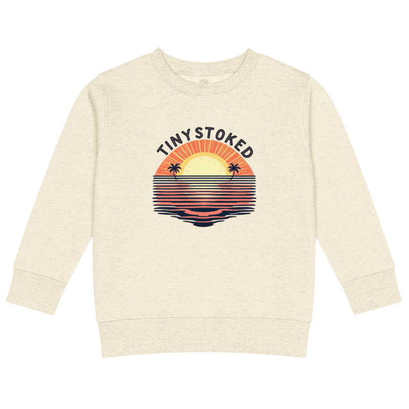 Retro Sunset Arch Kids Crew Neck Sweatshirt