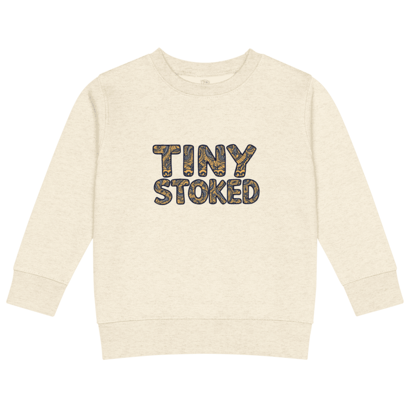 Polynesian Wave Wordmark Kids Crew Neck Sweatshirt